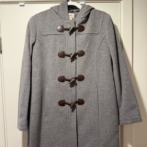 L.L. Bean Gray Toggle Coat with Hood